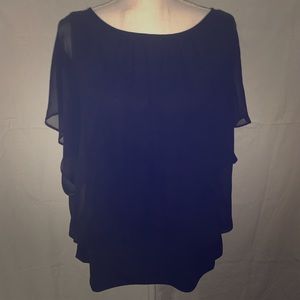 Style & Company Banded Black Blouse